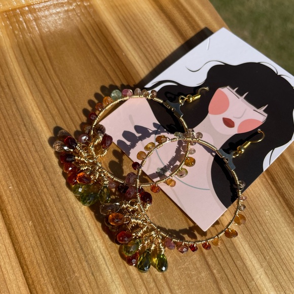 🥳Host pick 🥳: Tundra- sapphire hoop earrings - Picture 12 of 16